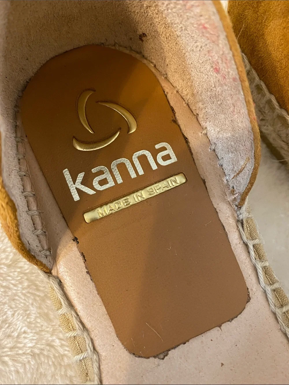 Kanna Pippa Tan Stitched Suede D’Orsay Flatform Espadrilles 11